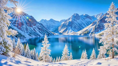 护眼晴天雪山冰湖