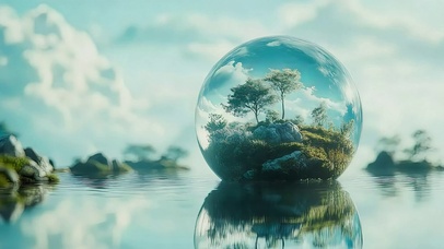 云雾山林氧气生态水珠