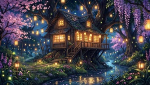 童话森林夜景