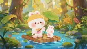 林间竹筏