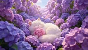 鲜花从猫咪