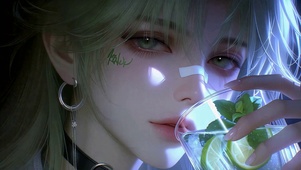 青柠薄荷氛围感二次元美少女
