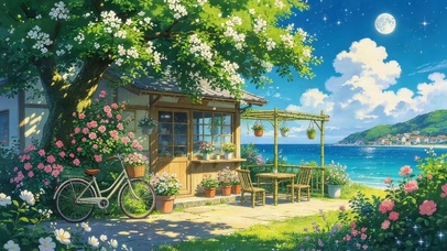 小清新树下小屋