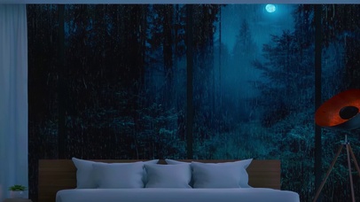 森林卧室窗外雨