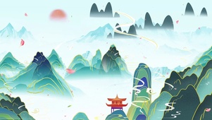 国潮山水-鹤