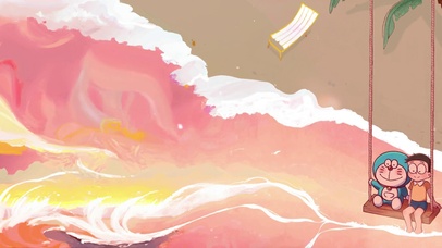 哆啦A梦大雄海边