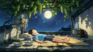 夏夜乘凉-童年回忆