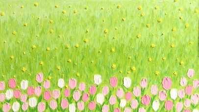 风拂花田