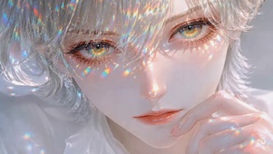炫彩闪瞳银发美少女