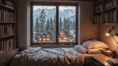 【雨景】北欧小镇的卧室