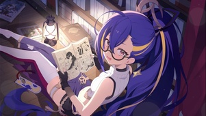 眼镜少女 看漫画 房间