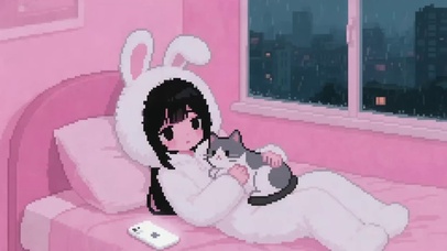 像素风女孩的卧室