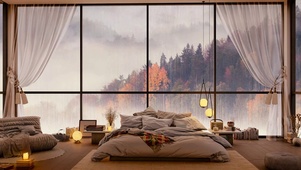 秋山雾林小屋