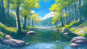 梦幻森林溪流