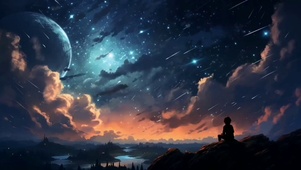 仰望星空的男孩