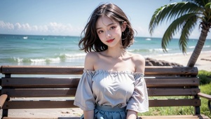 海边美女