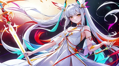 4K夜空下银发少女