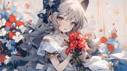 捧花少女