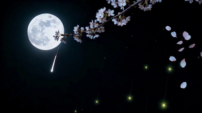 夜樱月流星火：治愈系的和风诗画