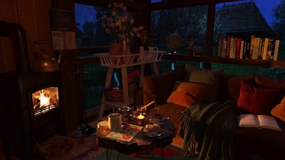 雨天舒适小木屋