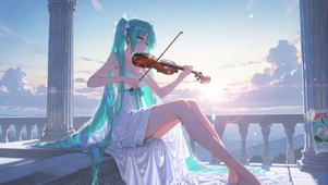 唯美弦上夕阳