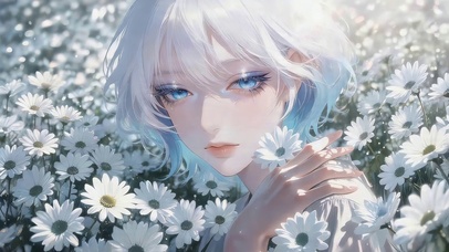 鲜花从女孩