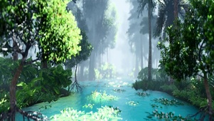 早晨唯美仙境森林之河2