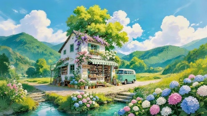 小清新鲜花别墅