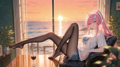 落日海平线黑丝小爱同学