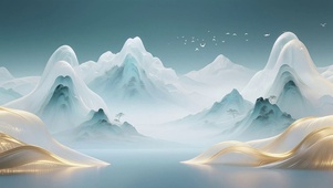 唯美古风山水画
