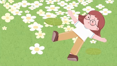 悠闲躺着的女孩