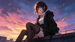 唯美星空下女孩