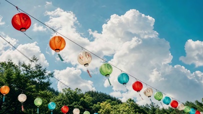 天空下的灯笼