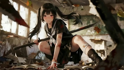 废墟JK甜辣美女