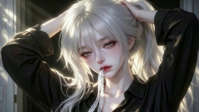 逆光银发甜酷美少女
