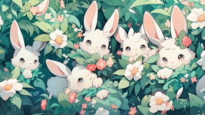 4K 插画兔子