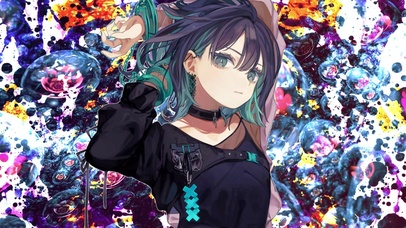 酷炫背景萝莉少女