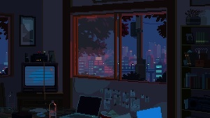 像素世界 雨天