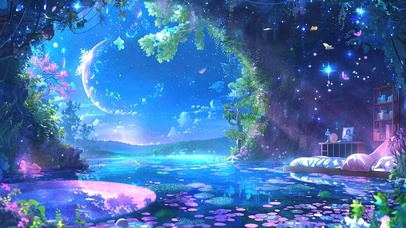 夜景护眼星球河流