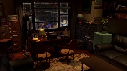 雨夜复古办公室