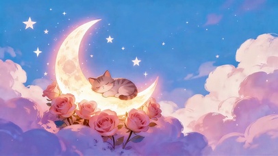 星空中的沉睡小咪