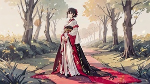 树林下的古风美人