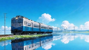 蓝白旅途列车