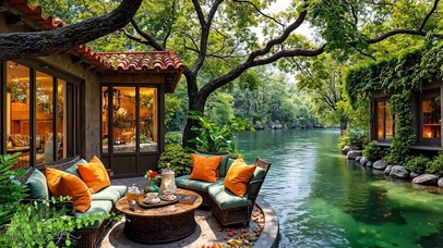 4k绿色护眼河流