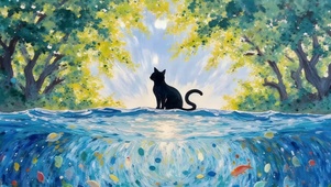 赏鱼的猫咪