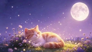 星空下的猫咪