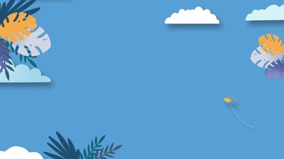 夏季剪纸风蓝天白云风筝壁纸