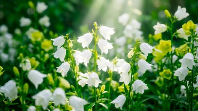 阳光下风铃草
