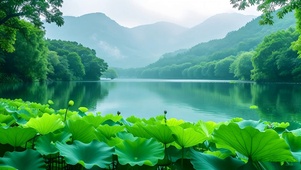 绿色护眼治愈荷花