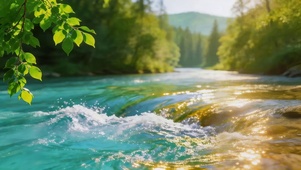清澈泉水奔流